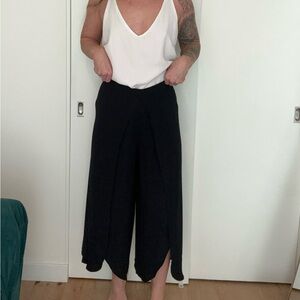 Black Slit Cut Dress Pants